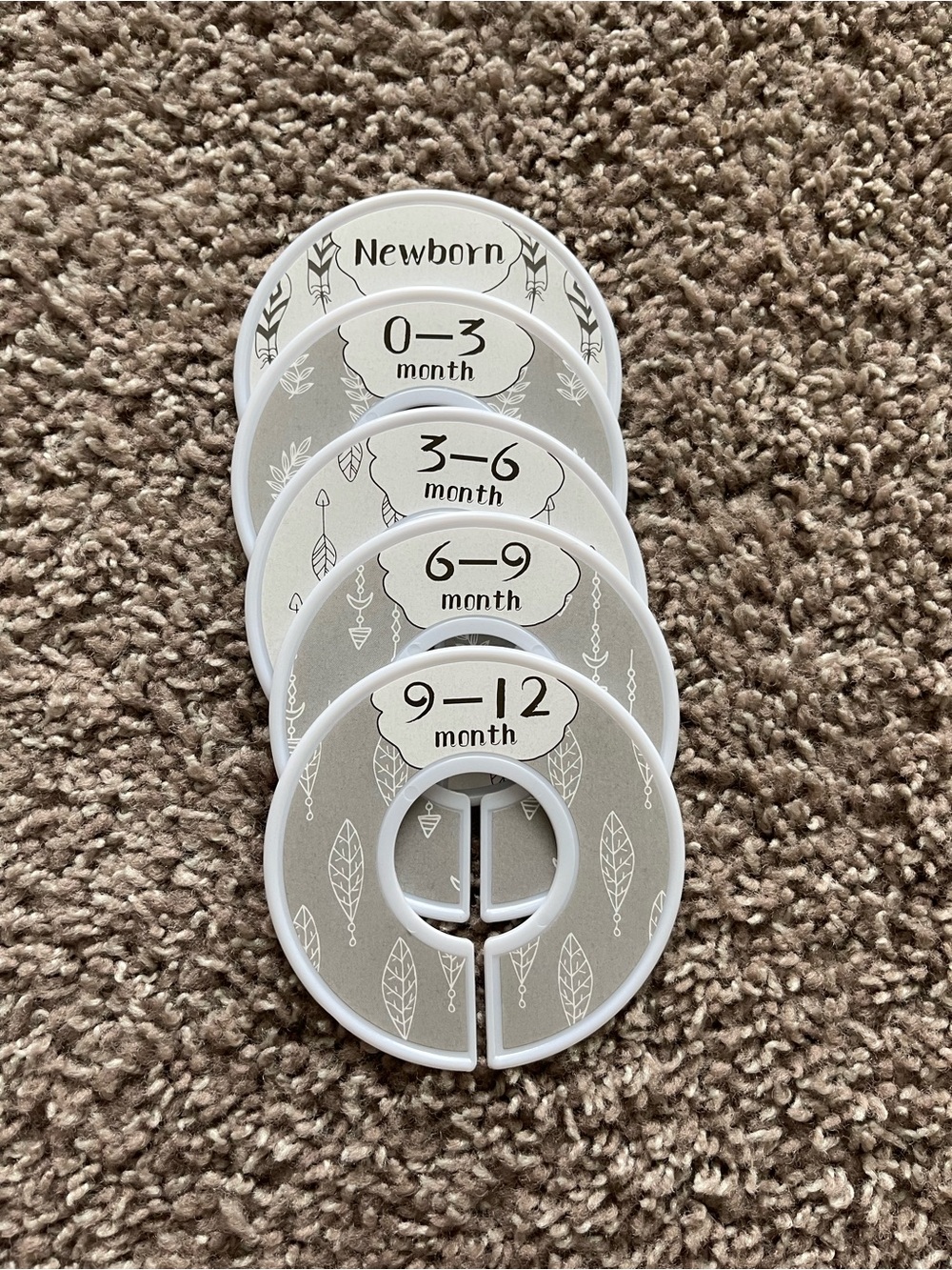💥Mix &Match -5 for $25💥 Neutral Baby Closet Dividers - Monthly Size Labels (Newb